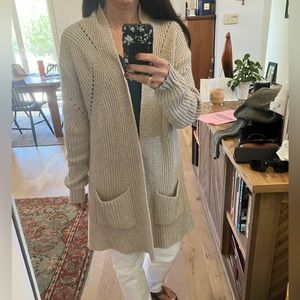 Tan long cardigan sweater